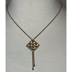 Sterling Silver 1/4 14K Gold Tassel Necklace‎